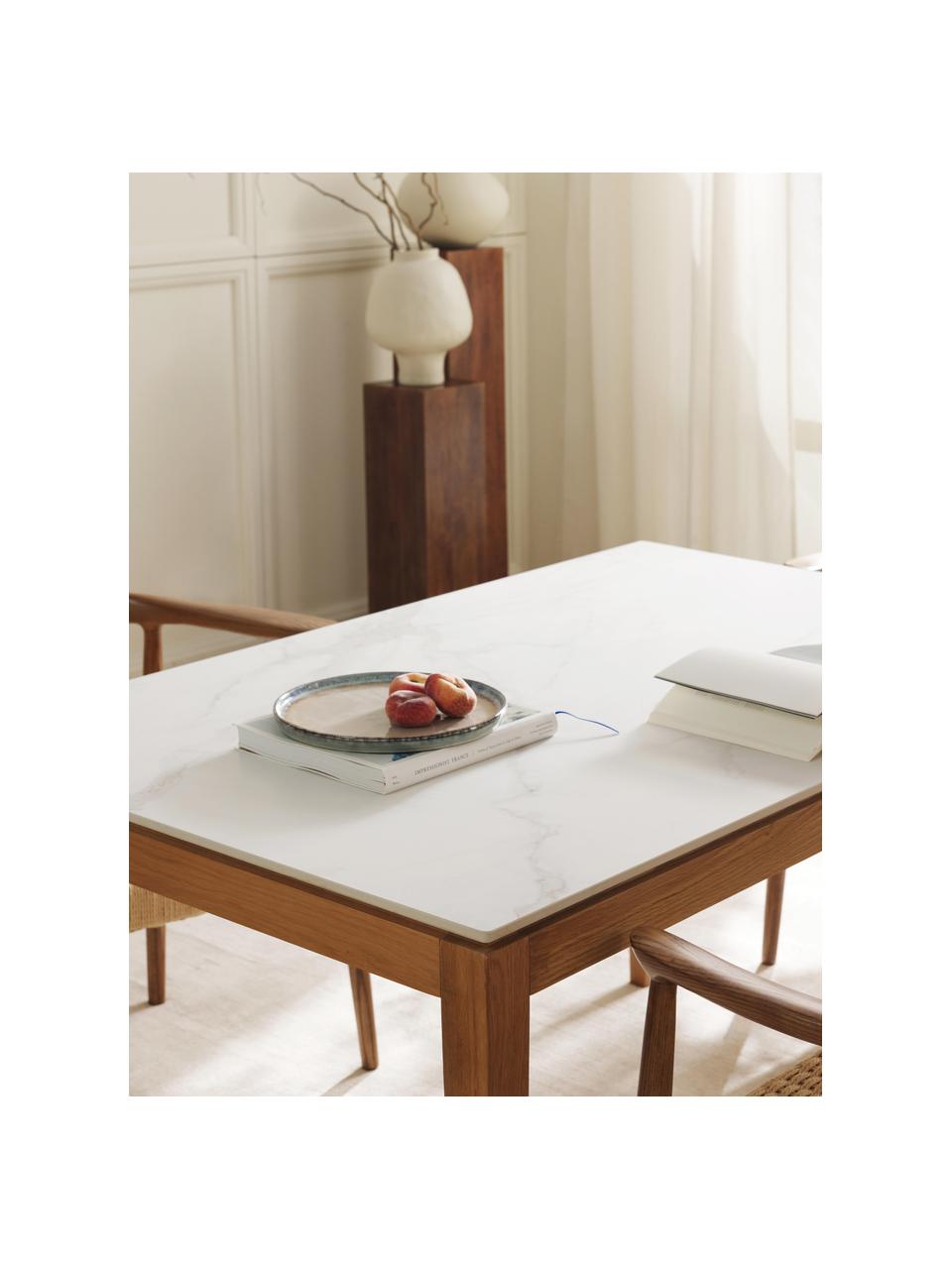 Table look marbre Jackson, tailles variées, Look marbre blanc, chêne laqué, larg. 180 x prof. 90 cm