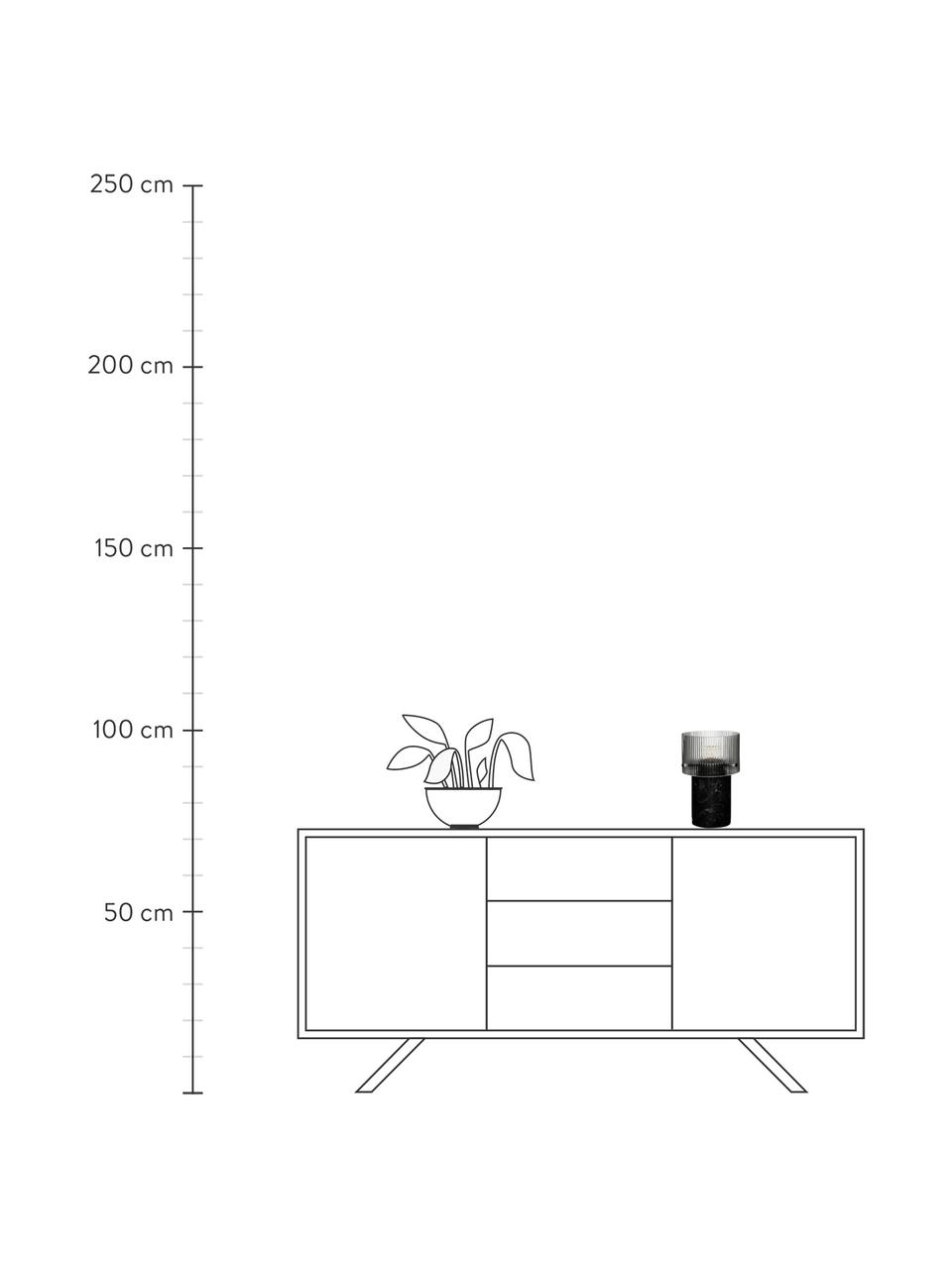 Lámpara de mesa de mármol Revolve, Pantalla: vidrio, Cable: cubierto en tela, Mármol negro, Ø 16 x Al 27 cm
