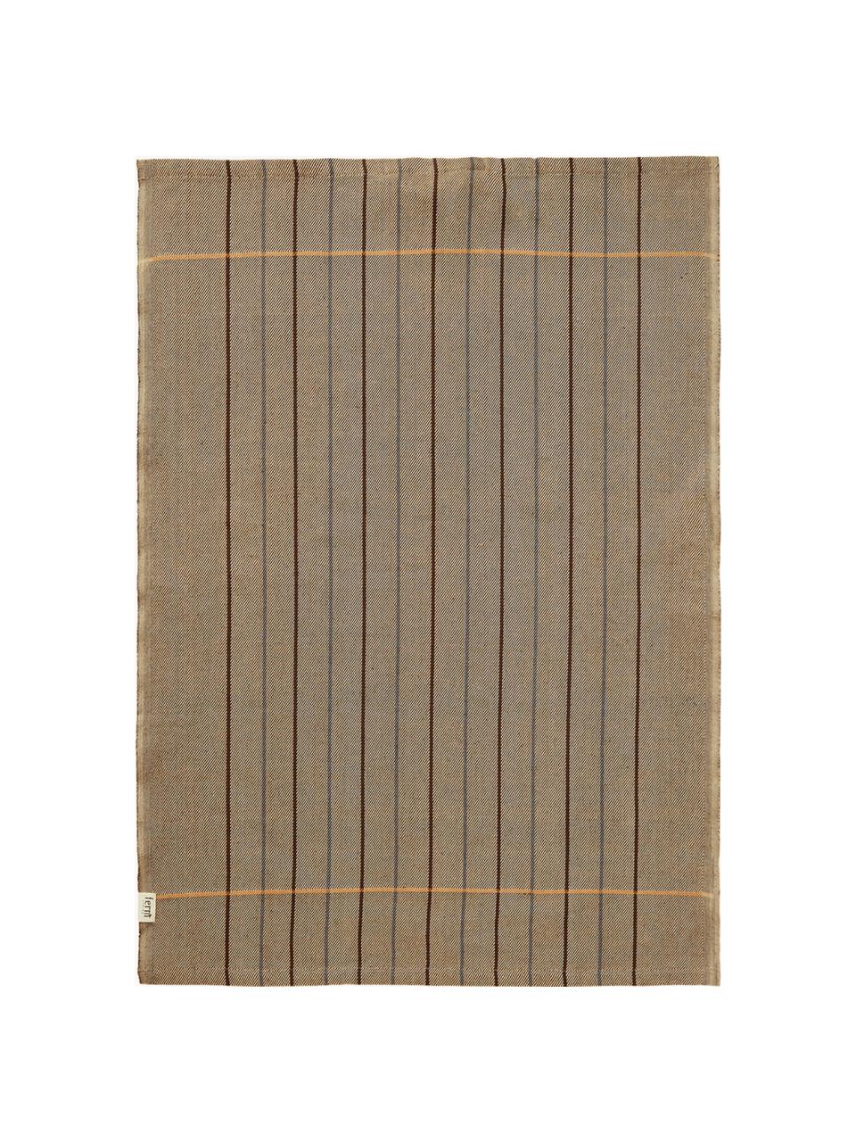 Geschirrtücher Ito aus Bio-Baumwolle, 2er-Set, 100 % Bio-Baumwolle, GOTS-zertifiziert, Grau- und Brauntöne, B 50 x L 70 cm