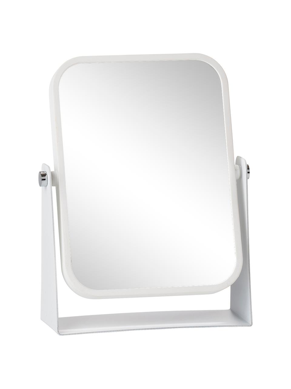 Miroir rectangulaire de salle de bain Aurora, à effet grossissant, Blanc, larg. 15 x haut. 21 cm