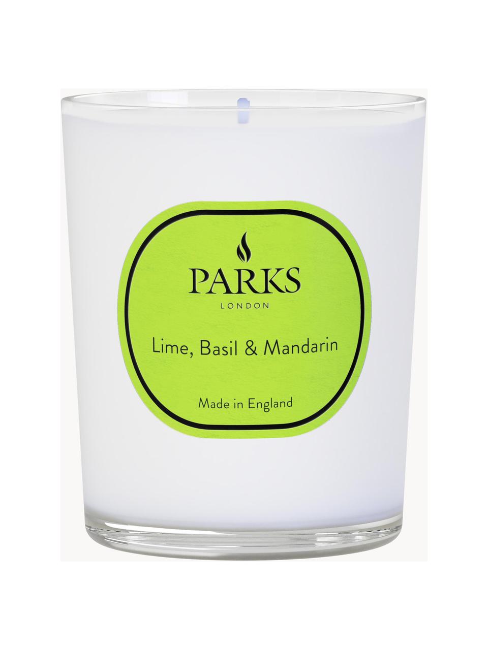 Bougie parfumée Aromatherapy (citron vert, basilic et mandarine), Transparent, blanc, vert, Ø 8 x haut. 9 cm
