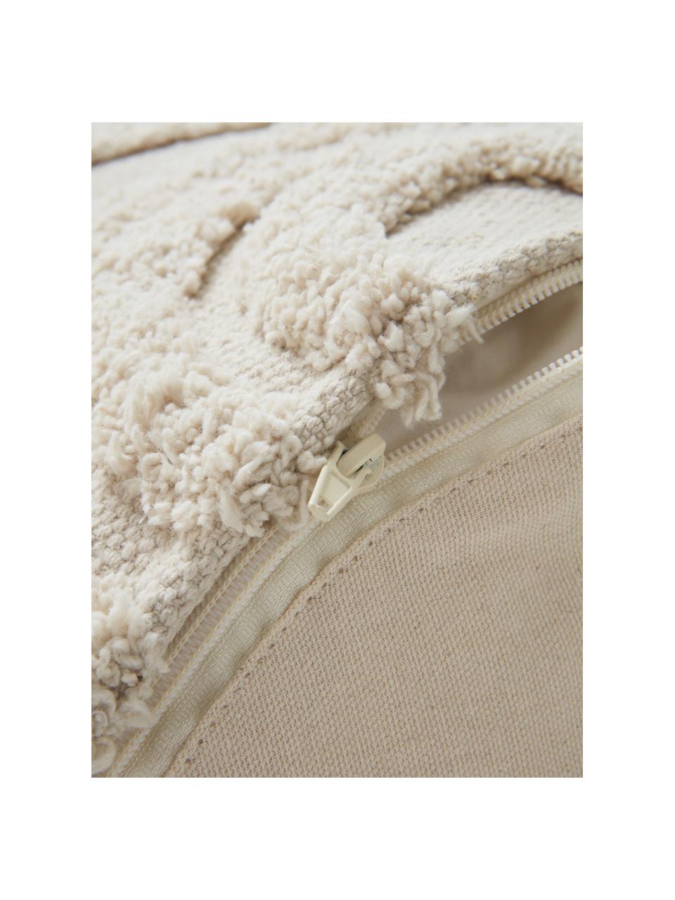 Pouf per bambini in cotone Sunita, Rivestimento: 100% cotone, Tessuto beige chiaro, Ø 40 x Alt. 28 cm