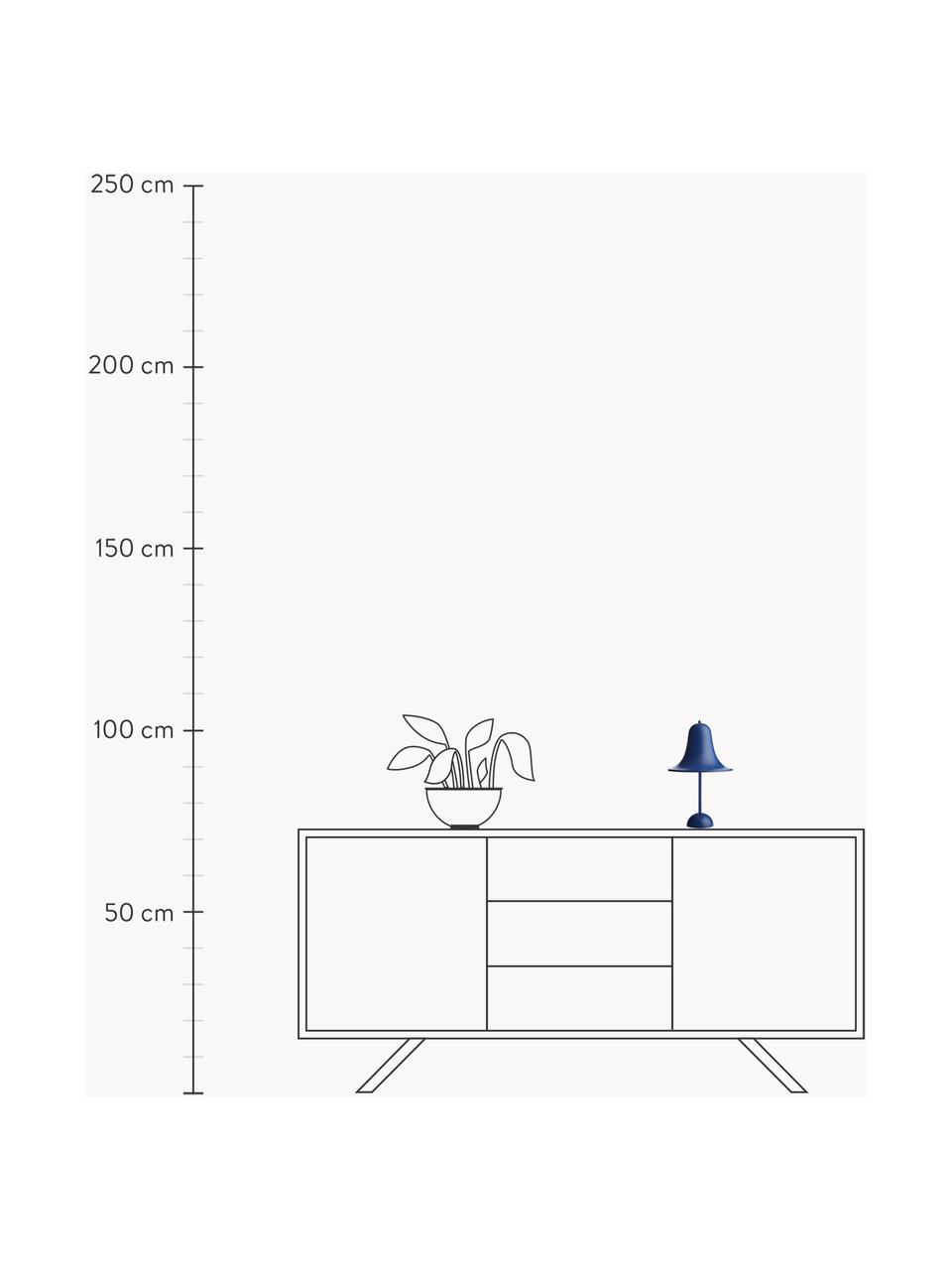 Mobilna lampa stołowa LED z funkcją przyciemniania Pantop, projekt Verner Panton, Tworzywo sztuczne, Ciemny niebieski, matowy, Ø 18 x W 30 cm