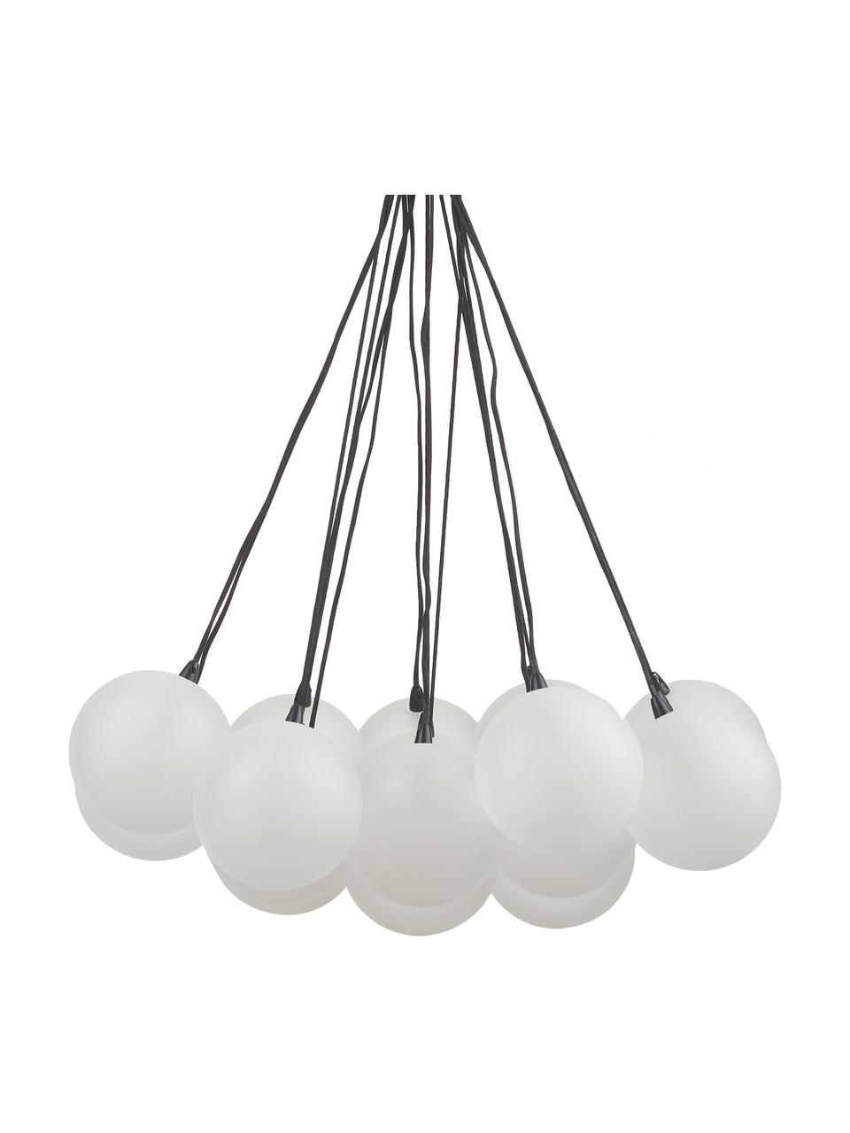 Lampada a sospensione in vetro Magda, Paralume: vetro, Baldacchino: metallo verniciato a polv, Semitrasparente, nero, Ø 55 x Alt. 110 cm