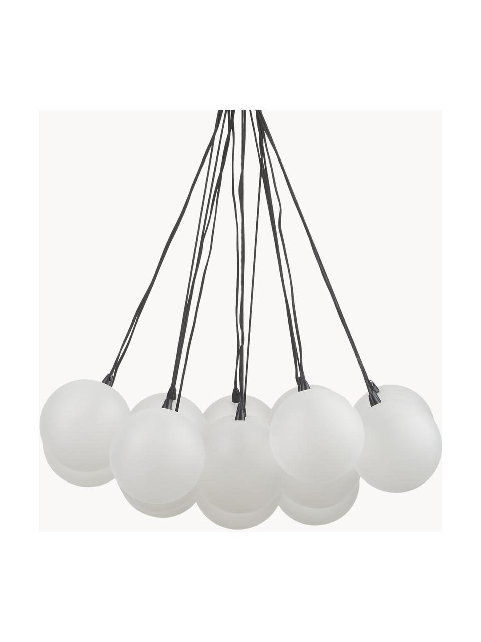 Cluster hanglamp Lyna van glas, Semi-transparant, zwart, Ø 55 x H 110 cm