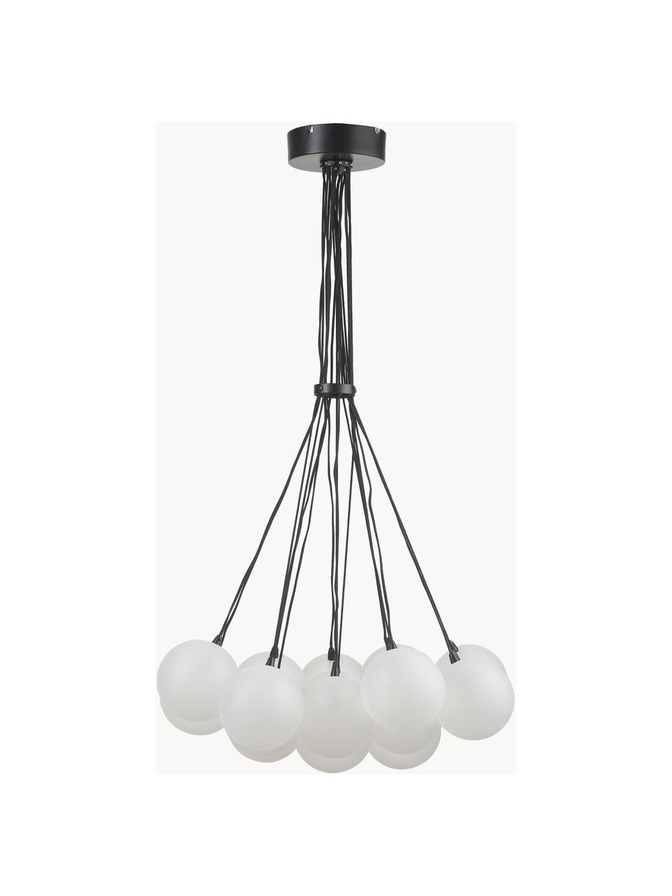 Lampa wisząca ze szkła Lyna, Półtransparentny, czarny, Ø 55 x W 110 cm