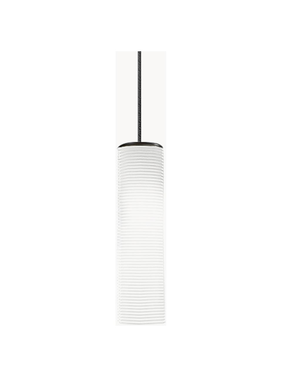 Mondgeblazen hanglamp Clio, Lampenkap: glas, Wit, Ø 9 x H 31 cm