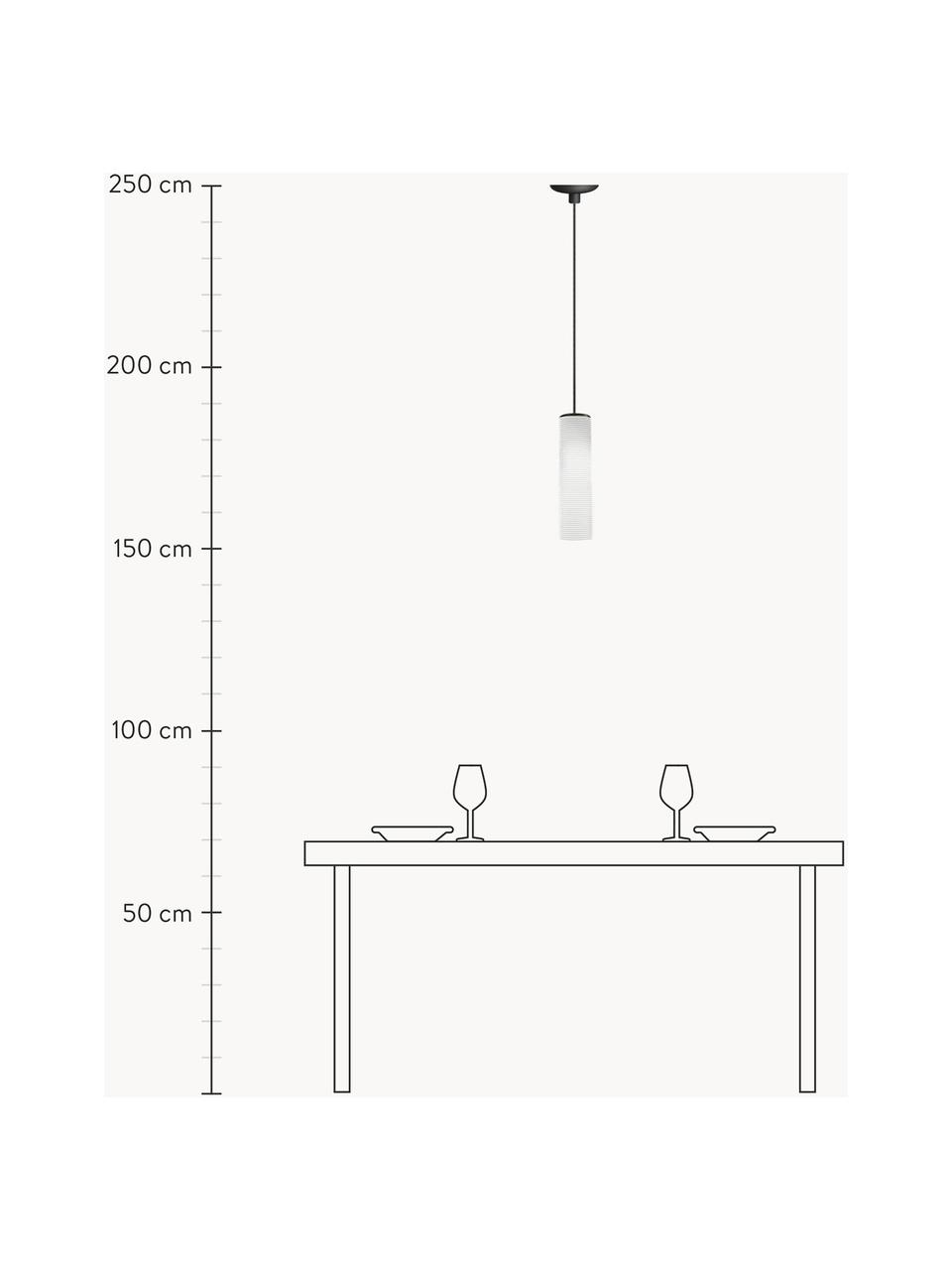 Mundgeblasene Pendelleuchte Clio, Lampenschirm: Glas, Weiß, Ø 9 x H 31 cm