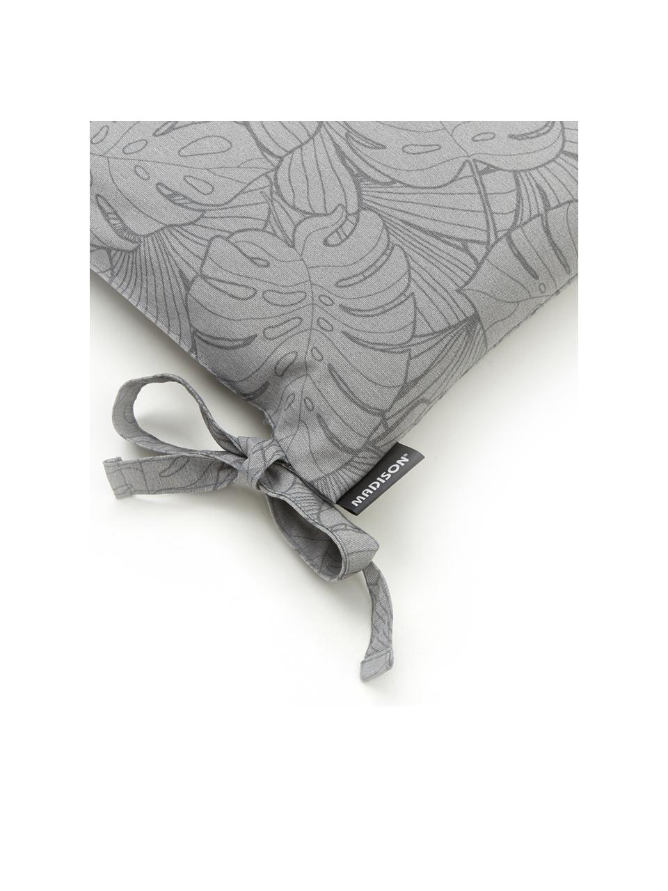 Coussin de chaise imprimé feuilles Palm, Gris