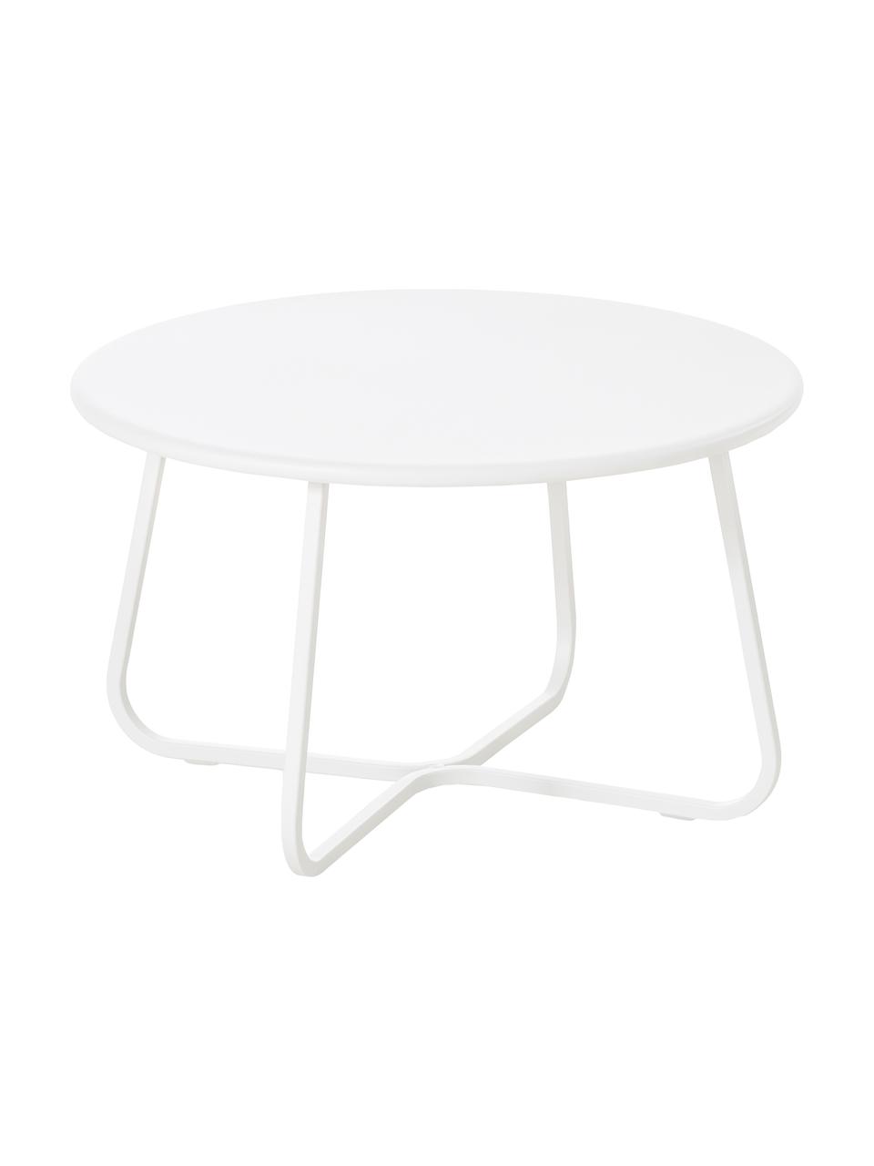 Petite table basse de jardin Sunderland, Acier, galvanisé, revêtement par poudre, Blanc, Ø 65 x haut. 40 cm