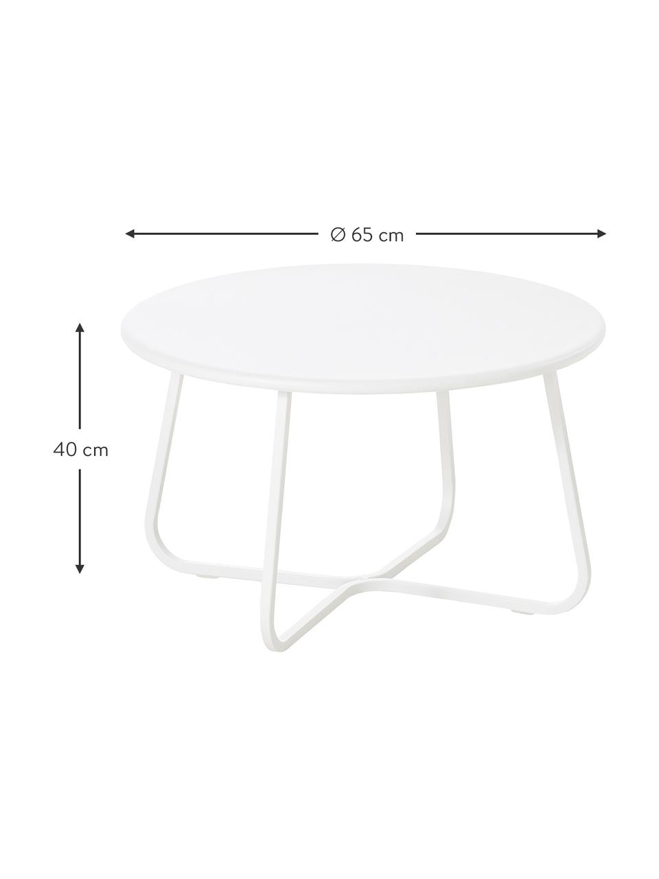 Garten-Couchtisch Sunderland, Stahl, galvanisch verzinkt, pulverbeschichtet, Weiss, Ø 65 x H 40 cm