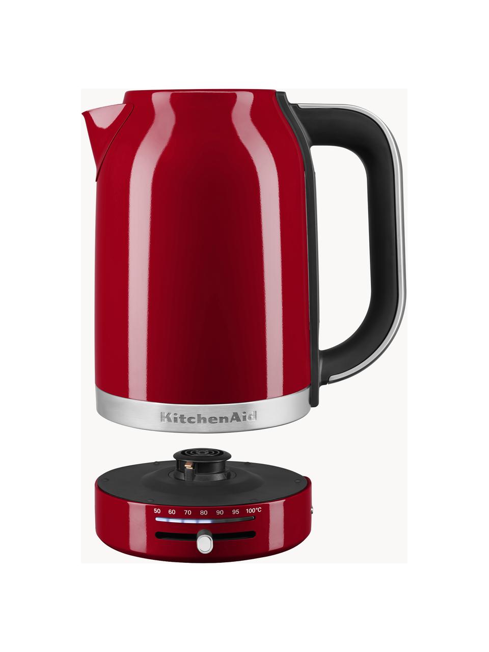 Wasserkocher Almond, 1.7 L, Edelstahl, beschichtet, Rot, glänzend, 1.7 L