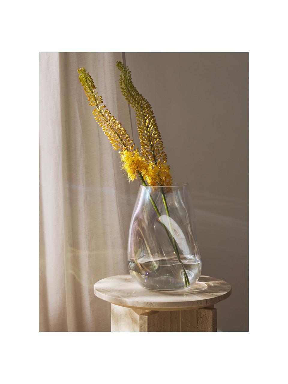 Mundgeblasene Glas-Vase Rainbow, H 26 cm, Glas, mundgeblasen, Transparent, irisierend, Ø 18 x H 26 cm