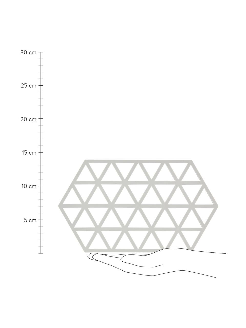 Siliconen panonderzetter Triangle, Siliconen, Lichtgrijs, L 24 x B 14 cm