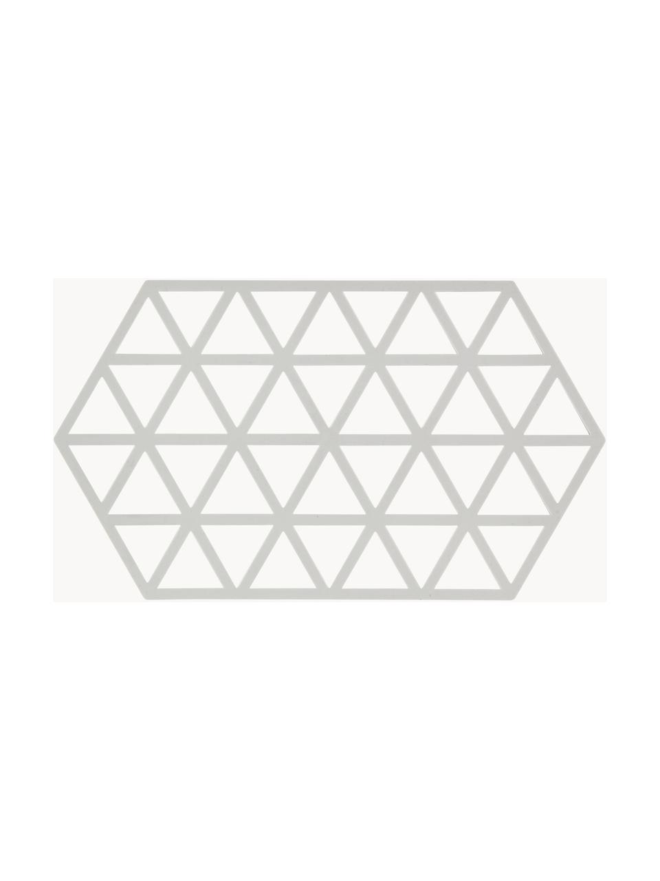 Sottopentola in silicone Triangles, Silicone, Grigio chiaro, Larg. 14 x Lung. 24 cm
