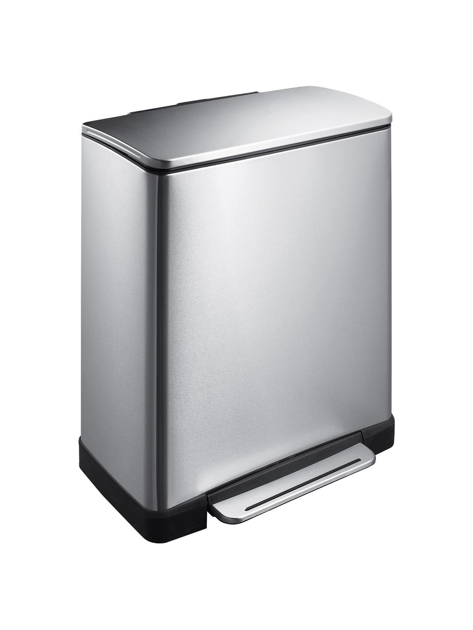Odpadkový kôš Recycle E-Cube, 28 l + 18 l, Odtiene striebornej, Š 50 x V 65 cm, 28 l + 18 l