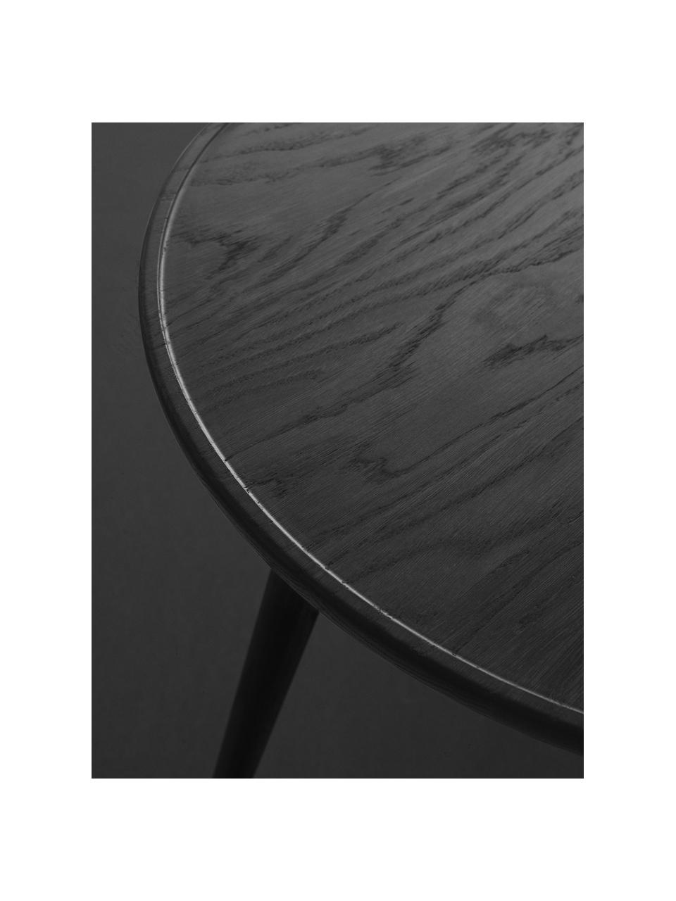 Table basse artisanale en bois de chêne Accent, Bois de chêne, certifié FSC, Noir, Ø 70 x haut. 42 cm