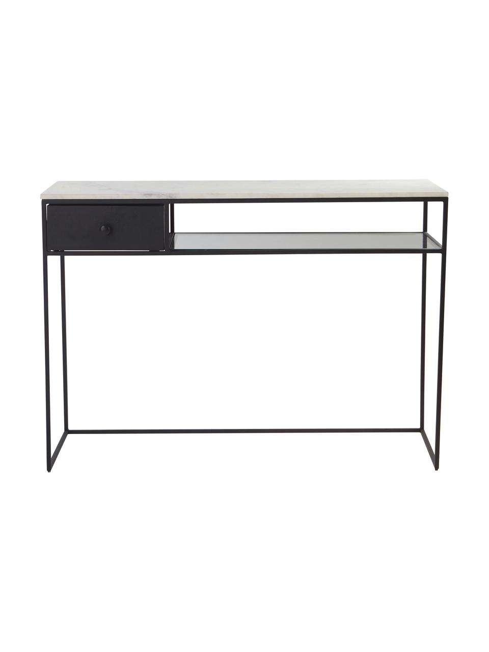 Bureau marbré Muce, Noir, marbre, larg. 110 x prof. 40 cm