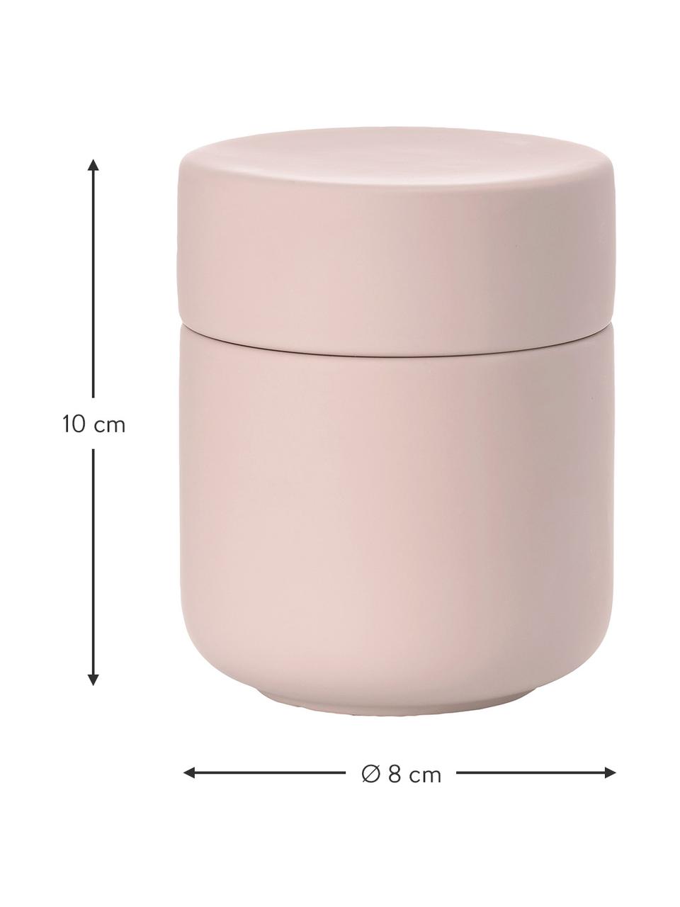 Aufbewahrungsdose Ume aus Steingut, Steingut überzogen mit Softtouch-Oberfläche (Kunststoff), Rosa, Ø 8 x H 10 cm