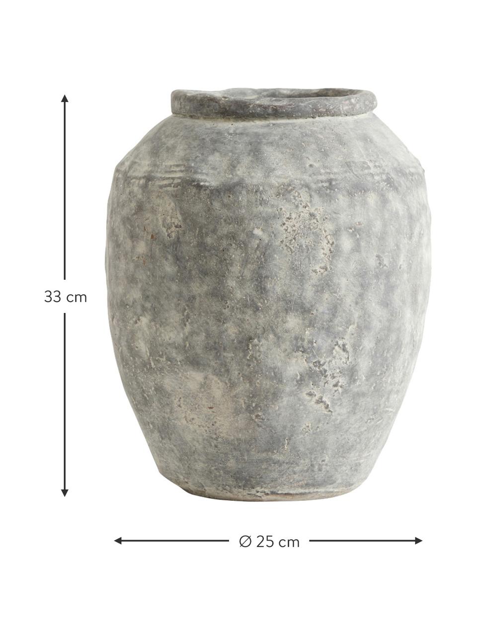 Grosse Vase Cema aus Beton, Beton, Grautöne, Ø 25 x H 33 cm