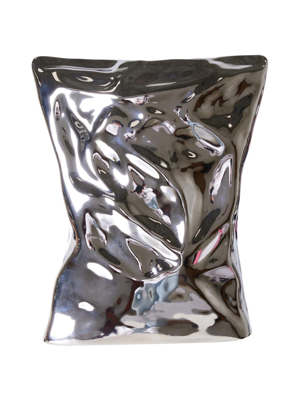 Designová váza Crisps, Kamenina, Odstíny chromu, Š 22 cm, V 26 cm