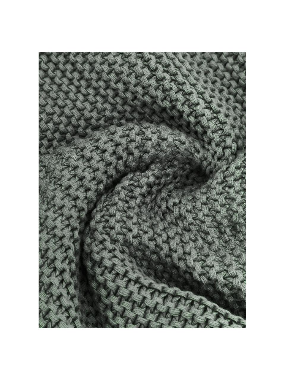 Federa arredo a maglia Adalyn, 100% cotone organico certificato GOTS, Verde salvia, Larg. 30 x Lung. 50 cm