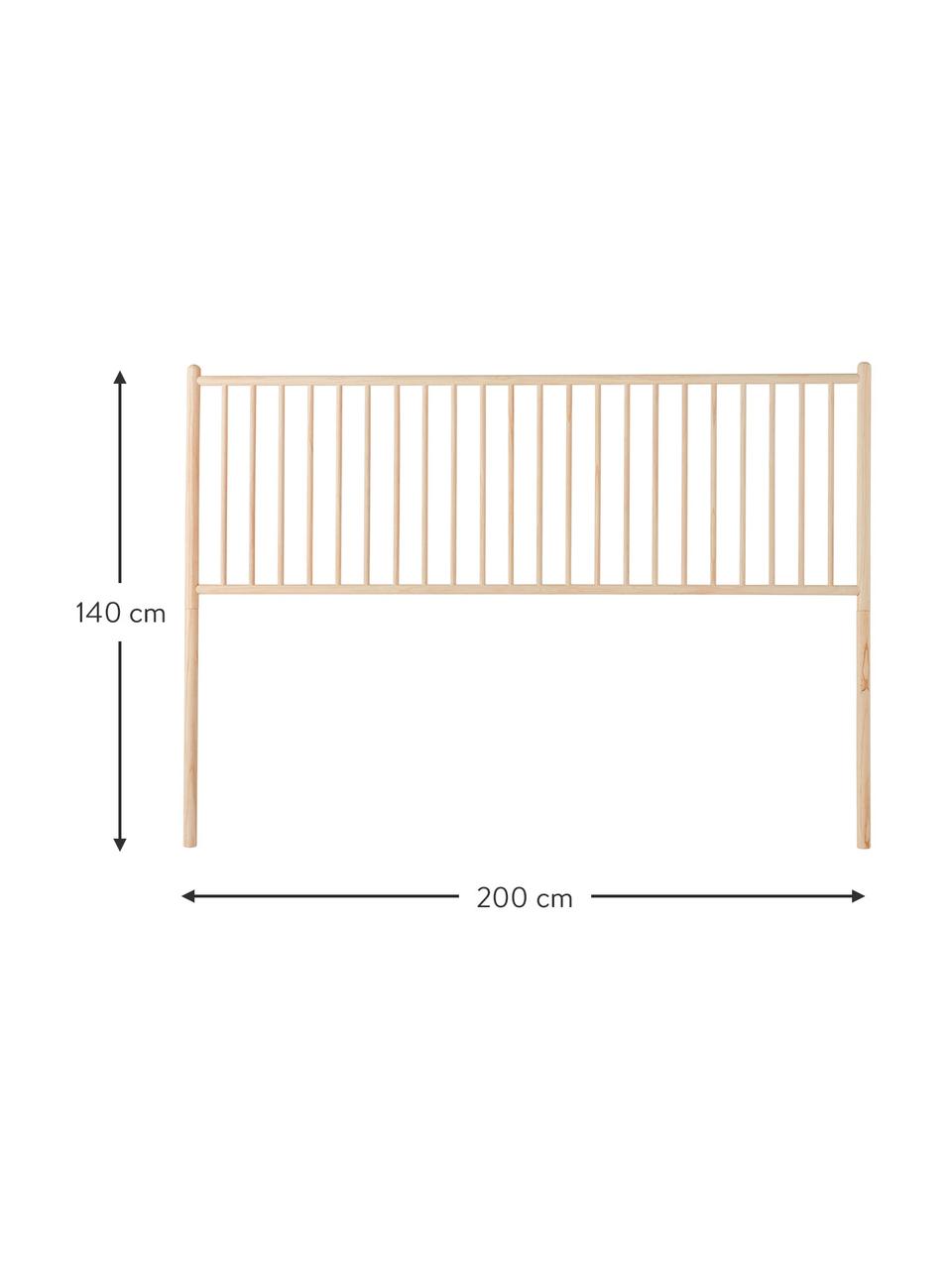 Cabecero de madera de pino Alvdalen, Madera de pino, Beige, An 200 x Al 140 cm