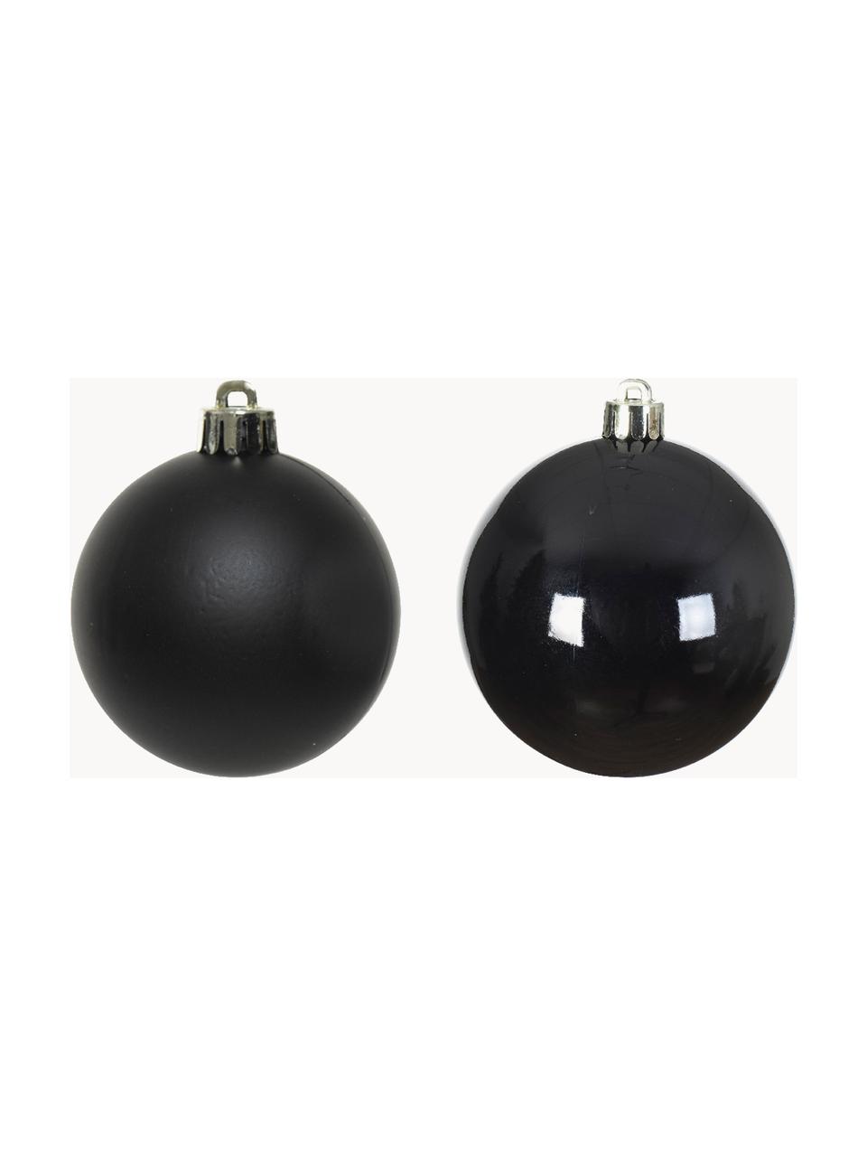 Kerstballen Evergreen mat/glanzend, verschillende formaten, Zwart, Ø 10 cm, 4 stuk