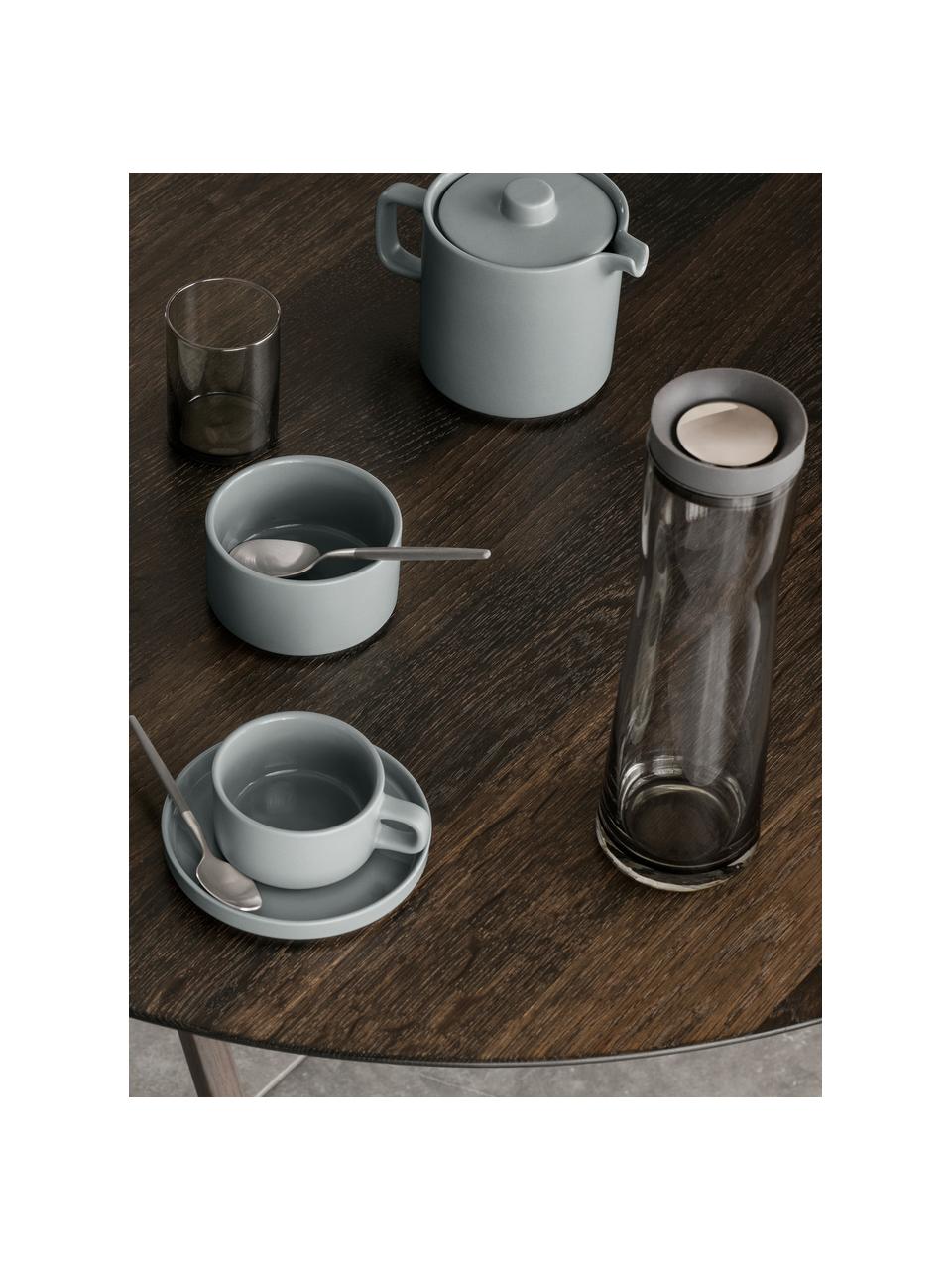 Karaffe Splash in Grau, 1 L, Verschluss: Silikon, Edelstahl, Grau, transparent, H 30 cm