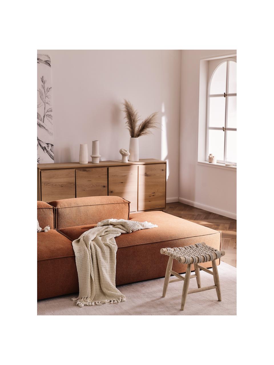 Modulare XL-Ottomane Lennon, Bezug: Polyester Der hochwertige, Gestell: Massives Kiefernholz, FSC, Füße: Kunststoff Die Füße befin, Webstoff Terrakotta, B 357 x T 119 cm, Rückenlehne links