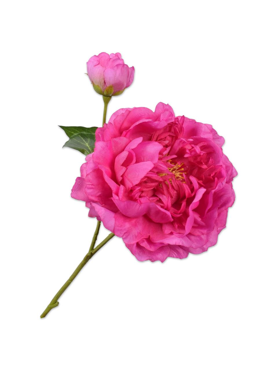 Kunstbloem Pioenroos, roze, Kunststof, metaaldraad, Roze, L 60 cm