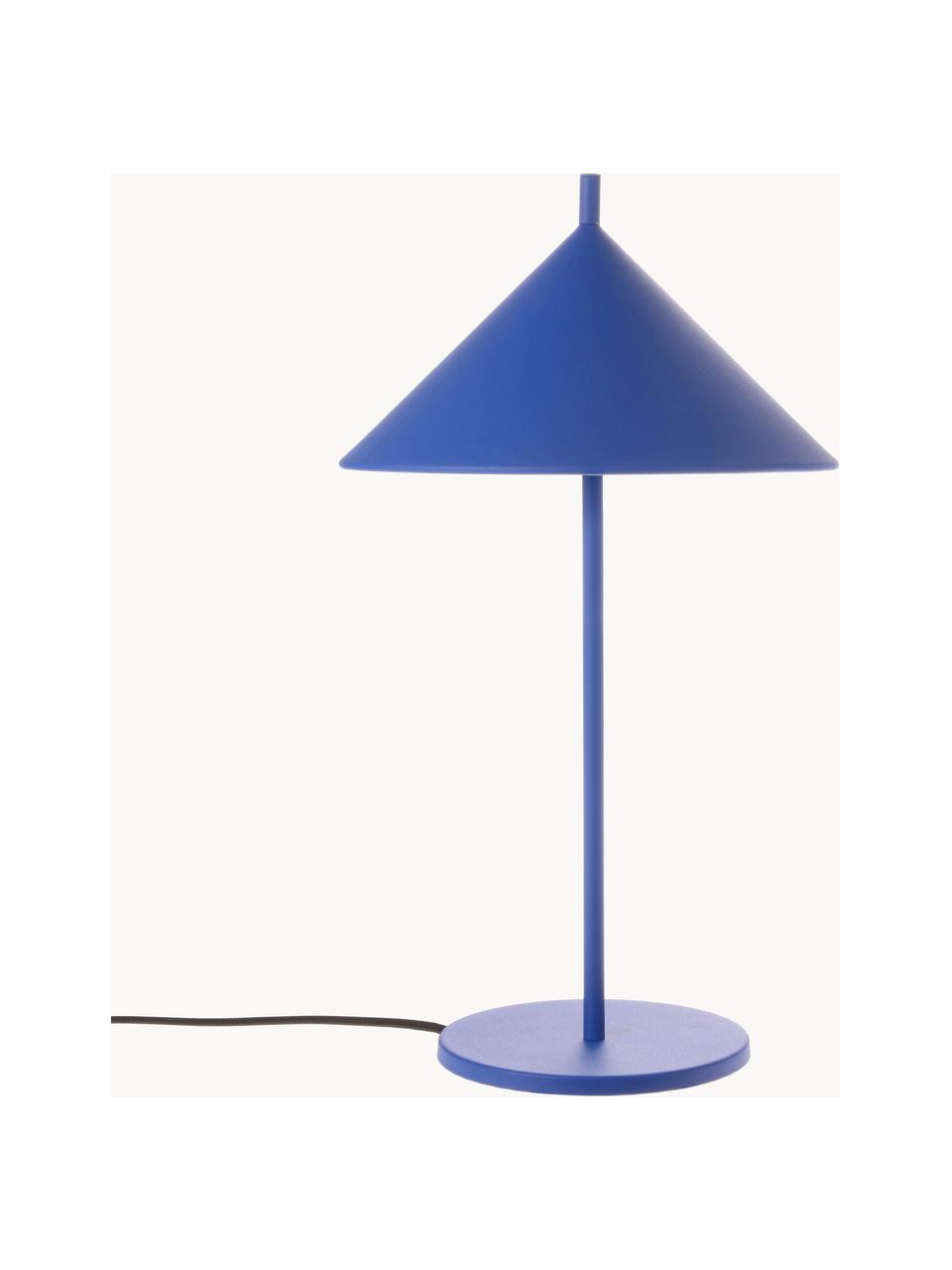 Lámpara de mesa Triangle, Lámpara: hierro recubierto, Cable: plástico, Azul real, Ø 25 x Al 48 cm
