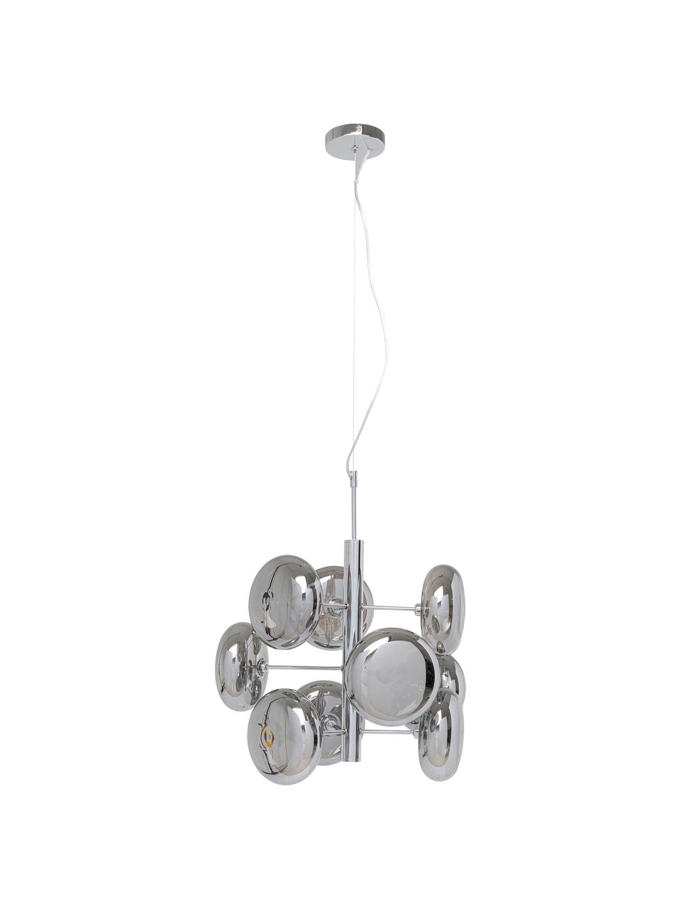 Hanglamp Headlight, Baldakijn: gecoat metaal, Chroomkleurig, Ø 53 x H 155 cm