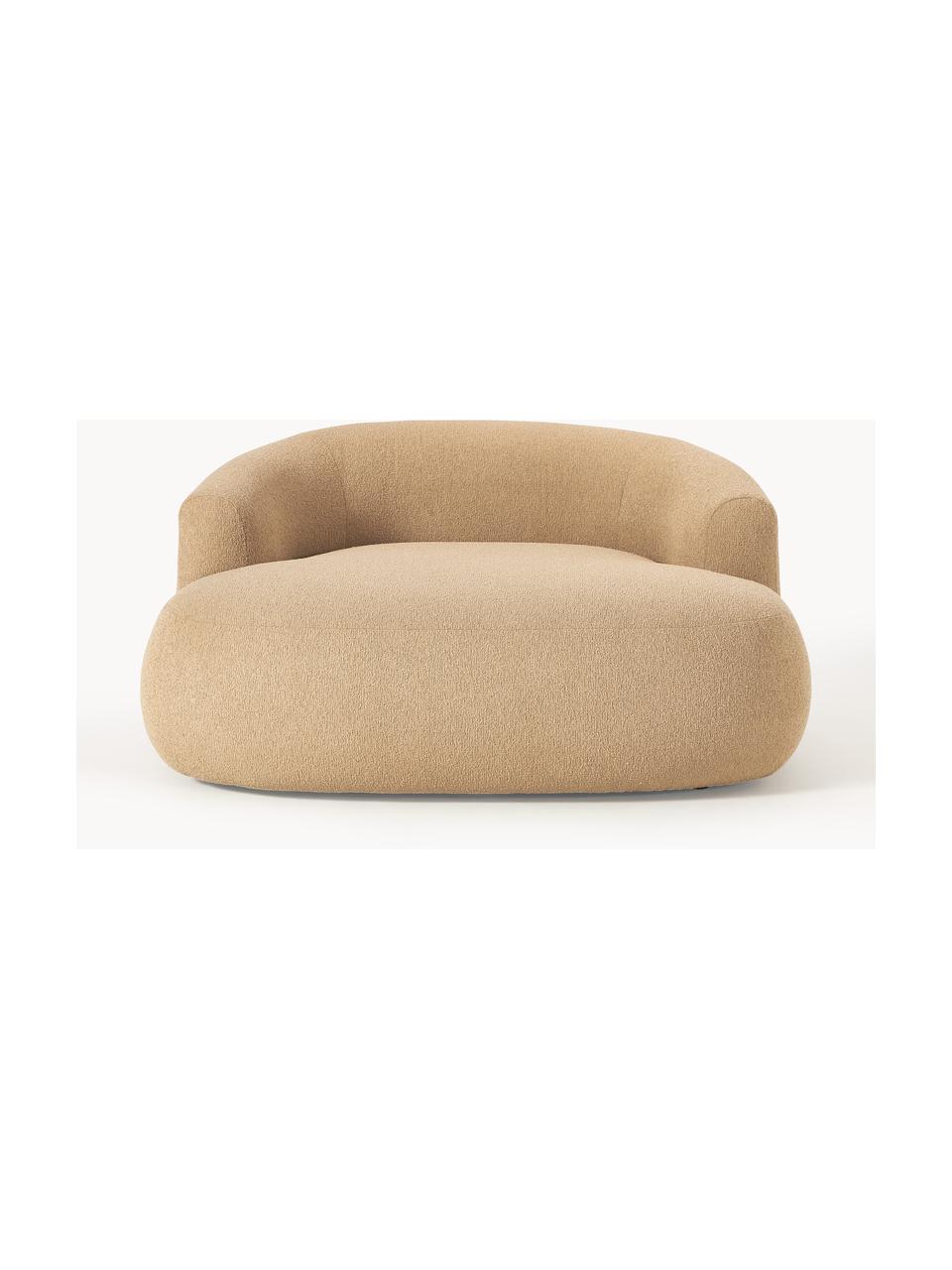Fotel wypoczynkowy bouclé Sofia, Tapicerka: bouclé (100% poliester) D, Stelaż: drewno świerkowe z certyf, Nogi: tworzywo sztuczne, Beżowy bouclé, S 140 x G 140 cm