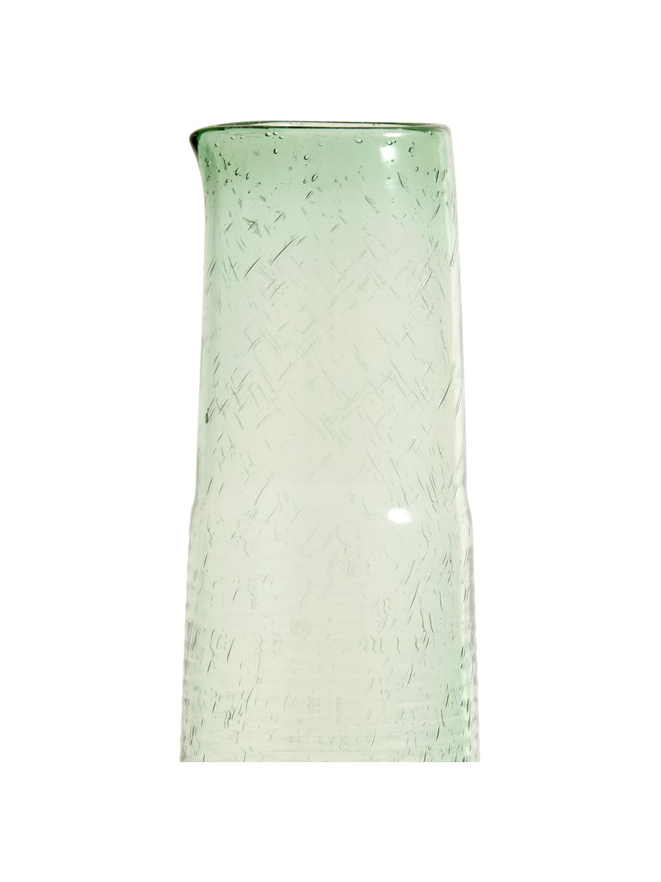 Mundgeblasene Glaskaraffe Greenie, 1.3 L, Recyceltes Glas, Grün, Ø 8 x H 30 cm, 1.3 L