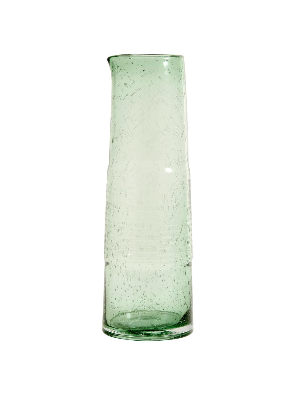 Mundgeblasene Glaskaraffe Greenie, 1.3 L, Recyceltes Glas, Grün, Ø 8 x H 30 cm, 1.3 L