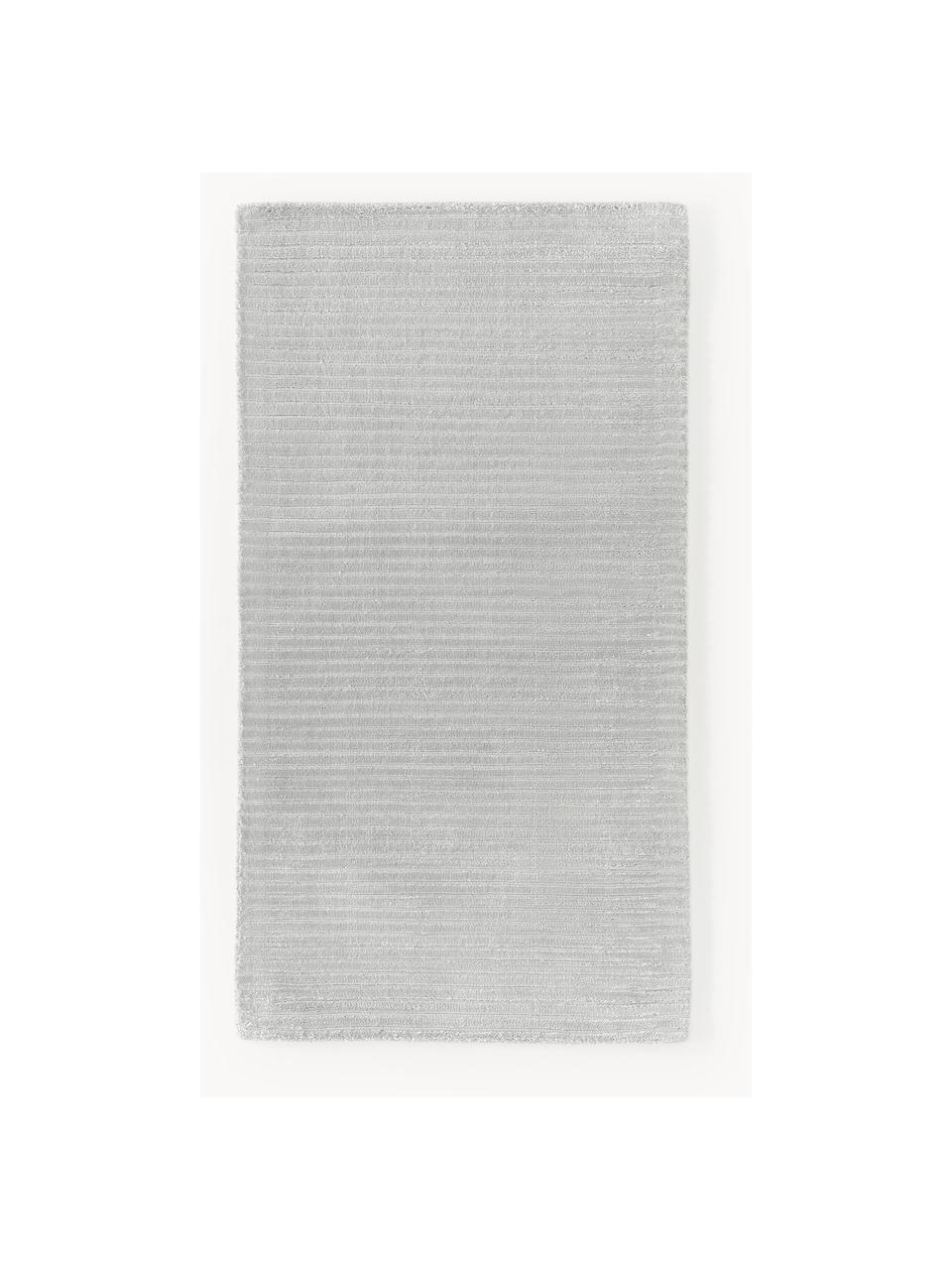 Ręcznie tkany dywan z długim włosiem z wypukłą strukturą Wes, 100% poliester z certyfikatem GRS, Jasny szary, S 80 x D 150 cm (Rozmiar XS)
