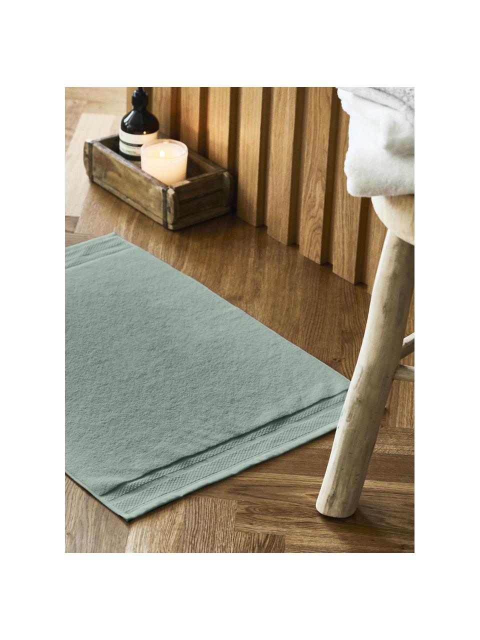 Tapis de bain antidérapant en coton bio Premium, 100 % coton bio certifié GOTS (GCL International, GCL-300517)
Qualité supérieure 750 g/m²

Le matériau est certifié STANDARD 100 OEKO-TEX®, ISO25189577 OETI, Vert sauge, larg. 50 x long. 70 cm