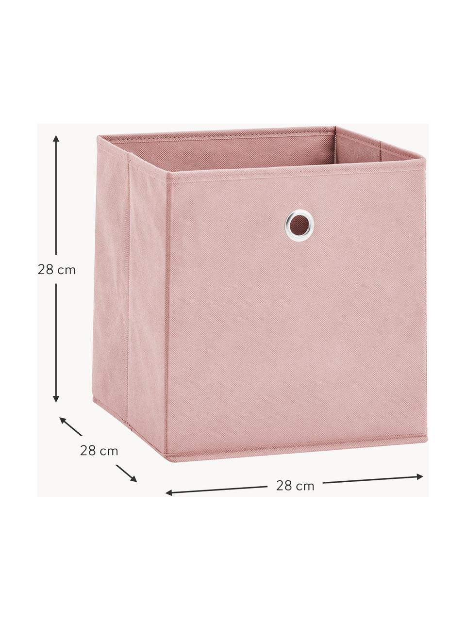 Caja Lisa, Tapizado: tela sin tejer, Estructura: cartón, metal, Rosa claro, An 28 x Al 28 cm