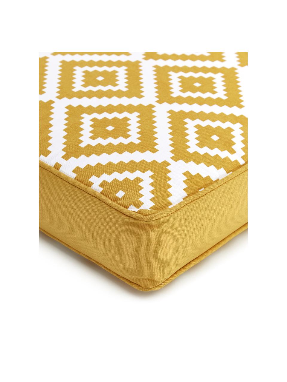 Cuscino sedia alto giallo/bianco Miami, Rivestimento: 100% cotone, Giallo, Larg. 40 x Lung. 40 cm
