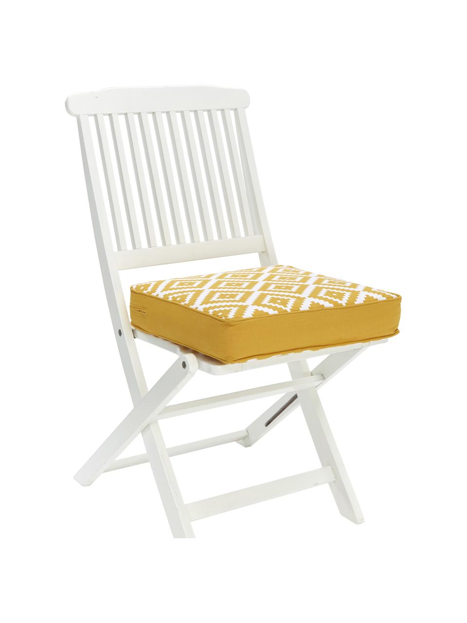 Coussin de chaise épais jaune Miami, Jaune, larg. 40 x long. 40 cm