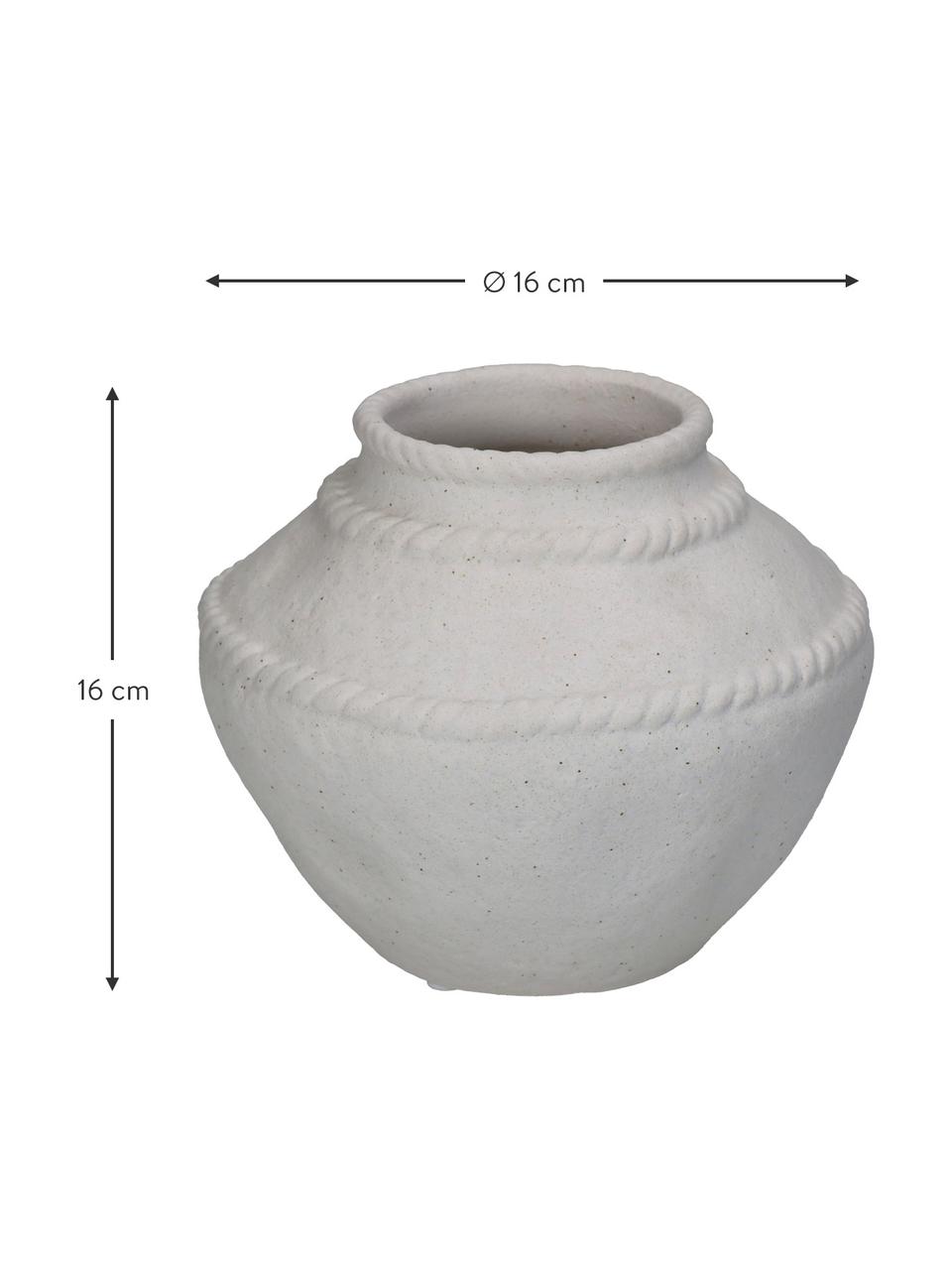 Dekorativní váza Dolomite, Dolomitový kámen, Tlumeně bílá, Ø 16 cm, V 16 cm