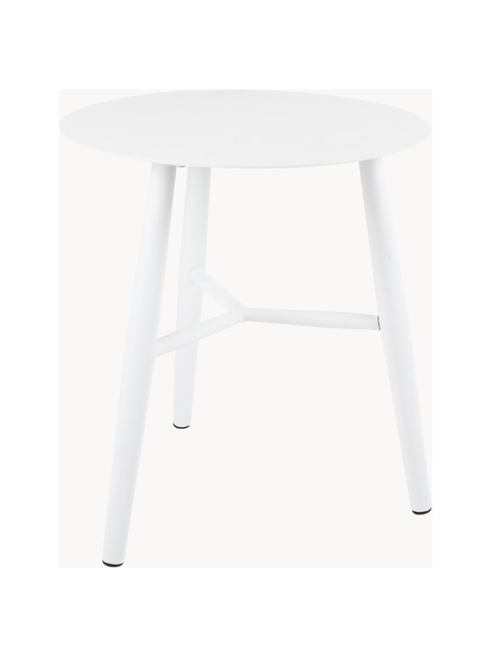 Tavolo da giardino rotondo Vannes, Alluminio rivestito, Bianco, Ø 45 cm