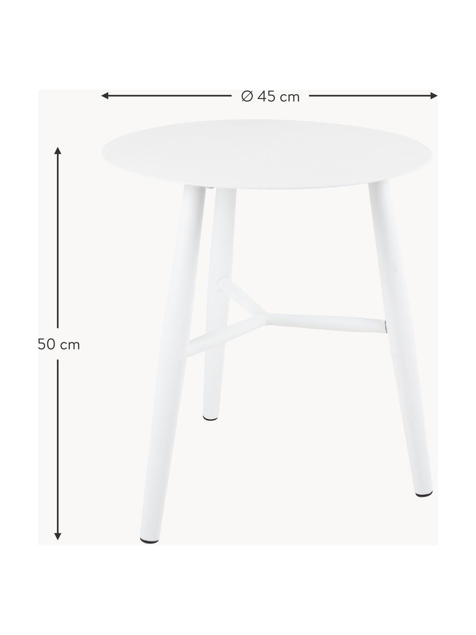 Tavolo da giardino rotondo Vannes, Alluminio rivestito, Bianco, Ø 45 cm