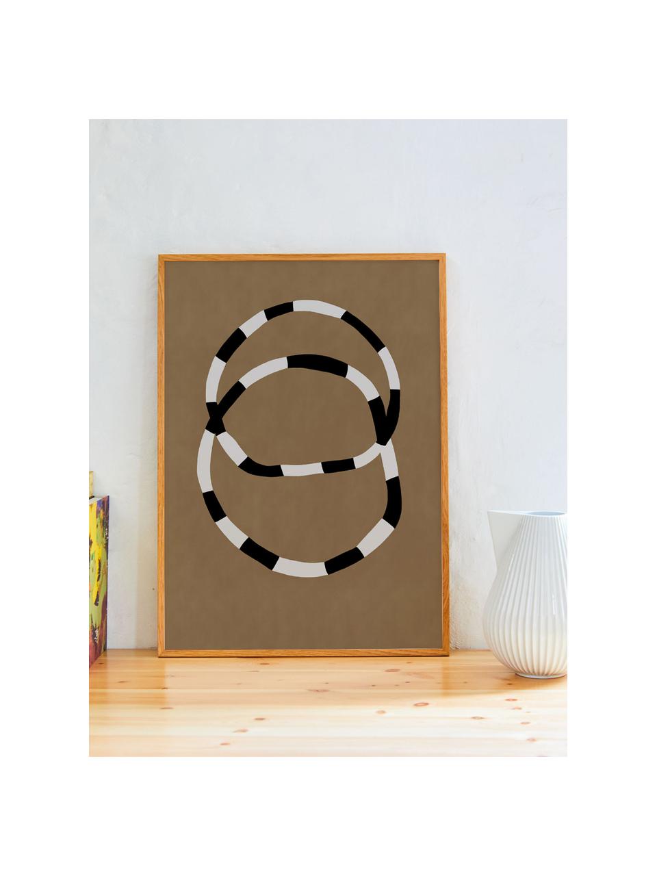 Plakat z ramą Bracelets, 210 g matowy papier, druk cyfrowy w 10 kolorach odpornych na promieniowanie UV, Terakota, złamana biel, czarny, S 30 x W 40 cm