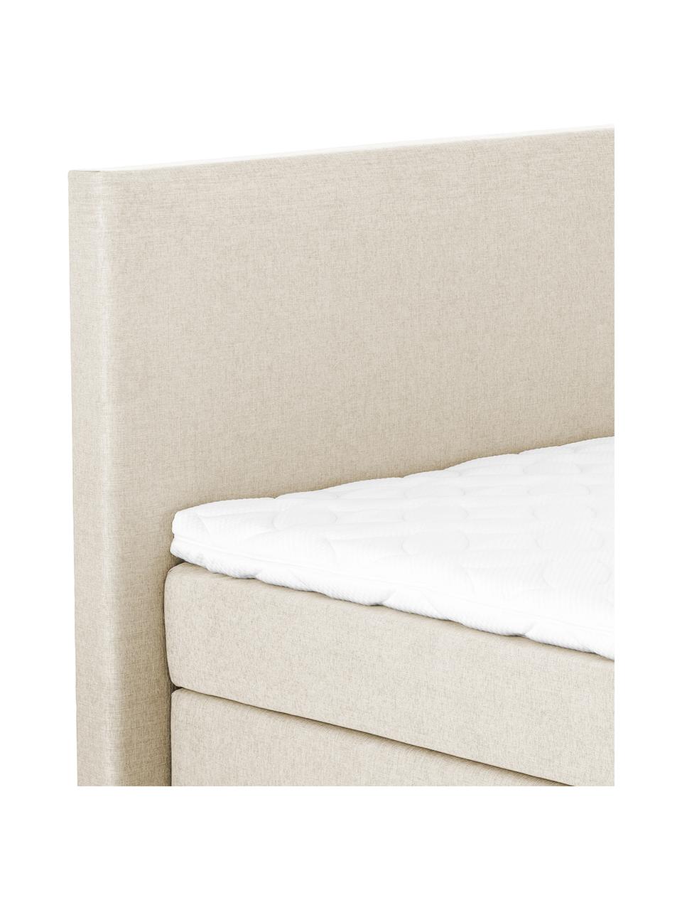 Letto boxspring premium Eliza, Materasso: a molle insacchettate a 7, Piedini: legno di faggio massiccio, Beige, 200 x 200