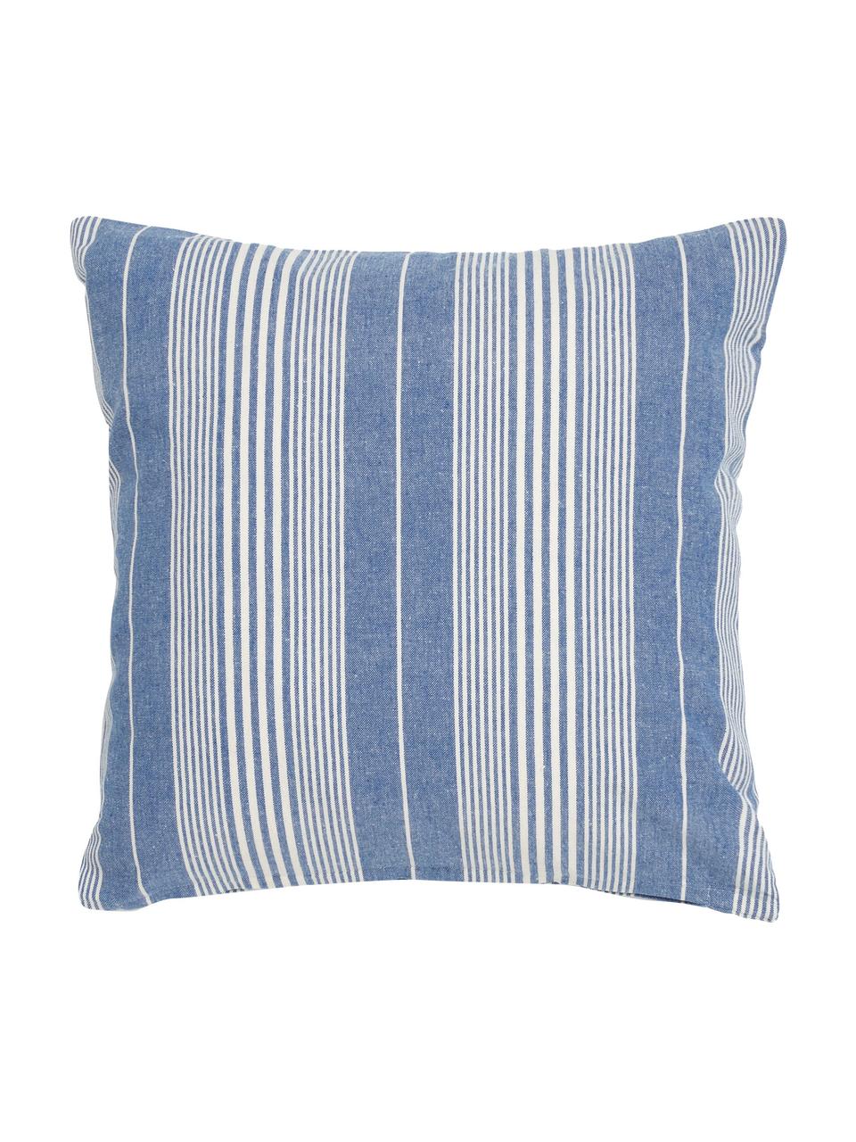 Housse de coussin 45x45 pur coton Tosa, Bleu, blanc