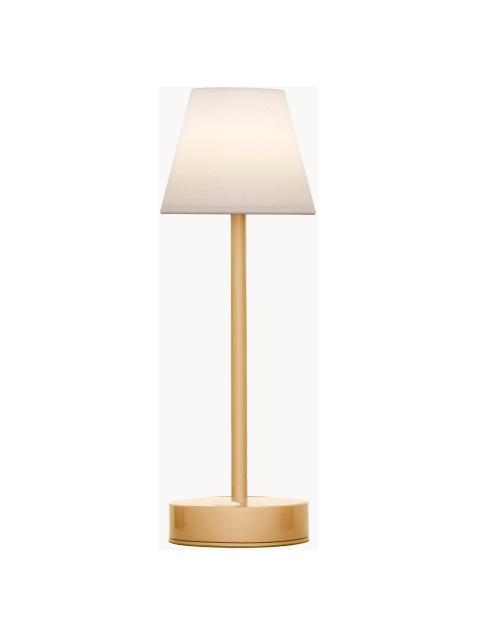 Lampe d'extérieur LED mobile à intensité variable et fonction tactile Lola, Blanc, doré, Ø 11 x haut. 32 cm