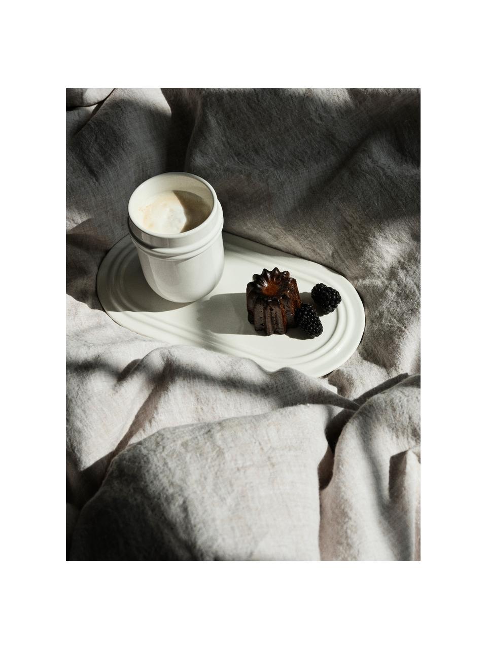 Tazza fatta a mano Stevns, Gres smaltato, Bianco latte lucido, Ø 9 x Alt. 12 cm, 400 ml