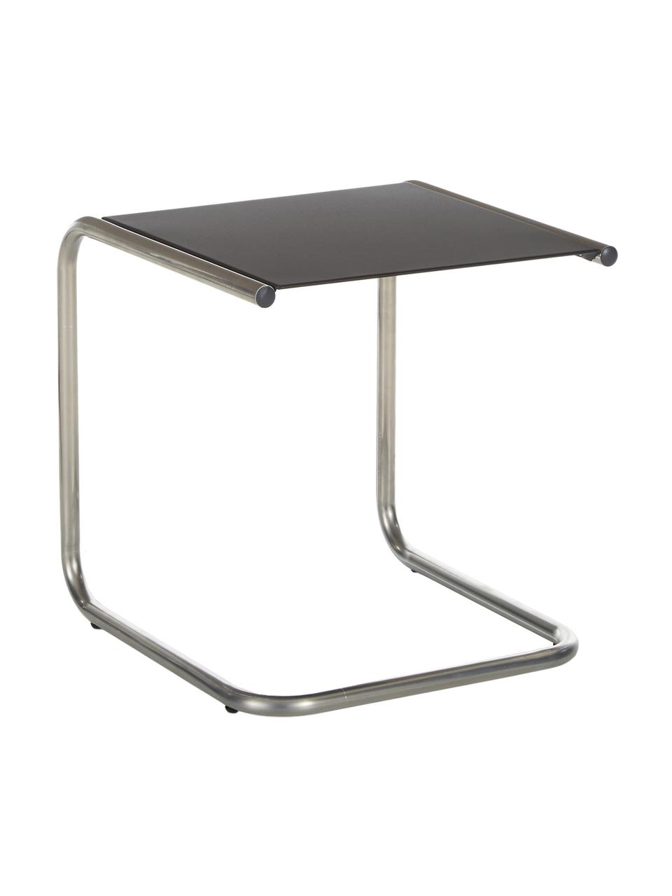 Garten-Beistelltisch Club aus Metall, Tischplatte: Metall, pulverbeschichtet, Gestell: Aluminium, poliert, Schwarz, Aluminium, B 40 x T 40 cm